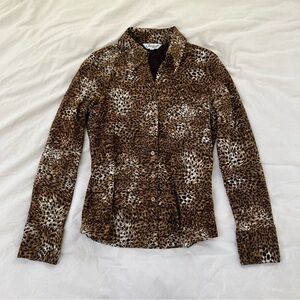 Women’s Jessica Leopard-Print Button-Up Blouse‎